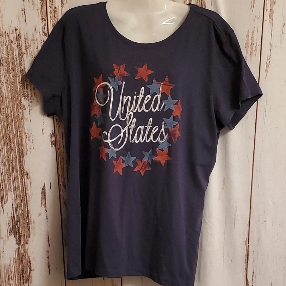 🌹5/$25 sale United States red white blue star short sleeve tee